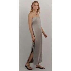NWT DISSH Mia Pewter Strapless Satin Dress NWT Sz. 10